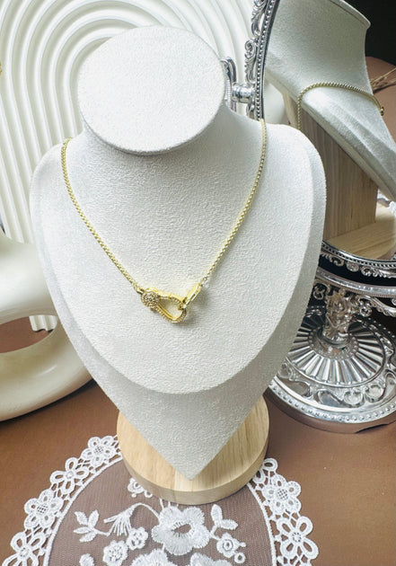 Long lock zircon necklace طول السلسله حوالى 60 cm