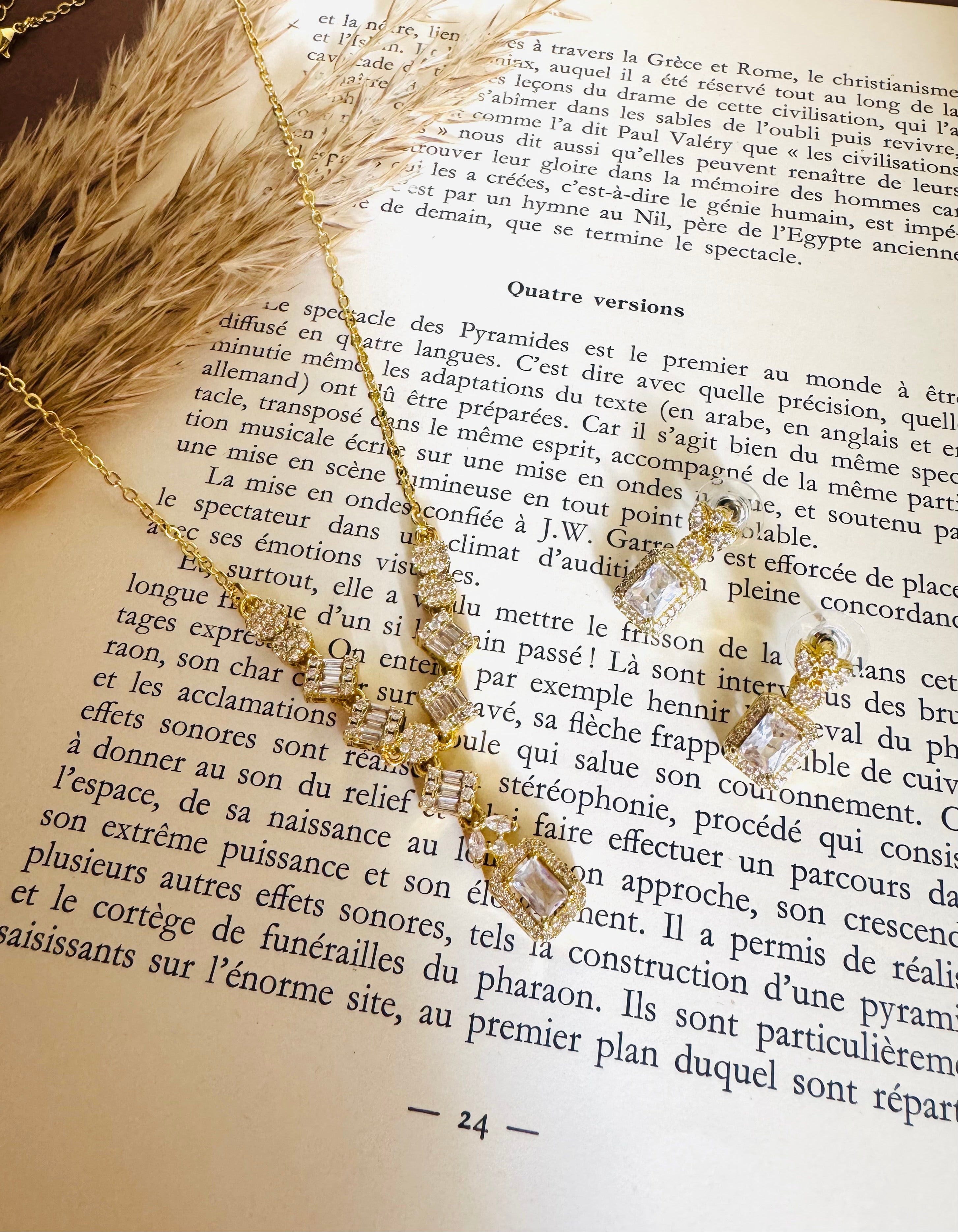 Zircon set 2 ( necklace & earring)