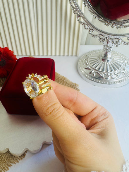 Four layer trendy ring