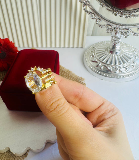 Four layer trendy ring
