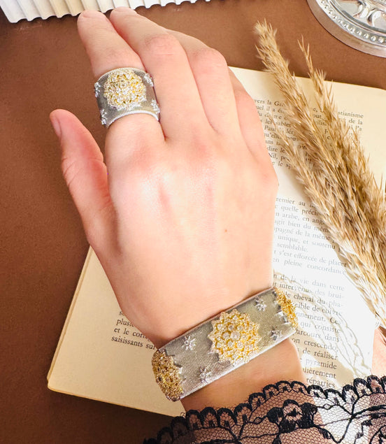 Unique silver set (bangle& ring )