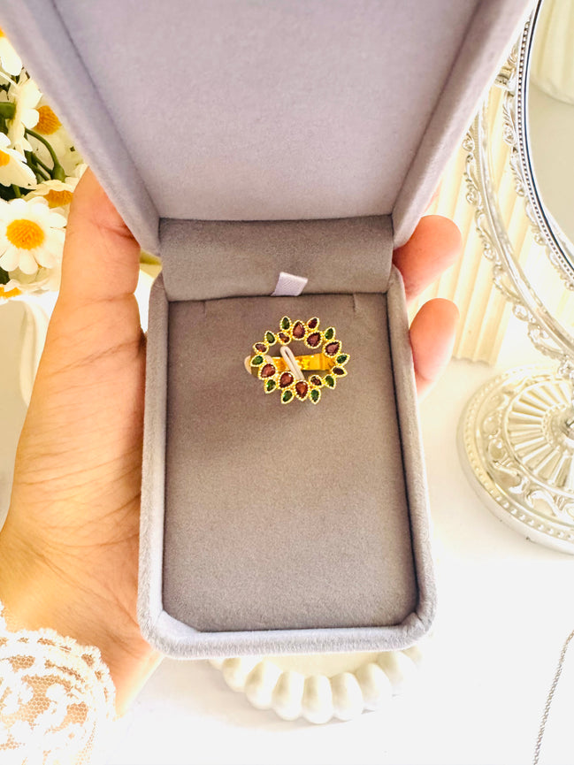 Red zircon ring
