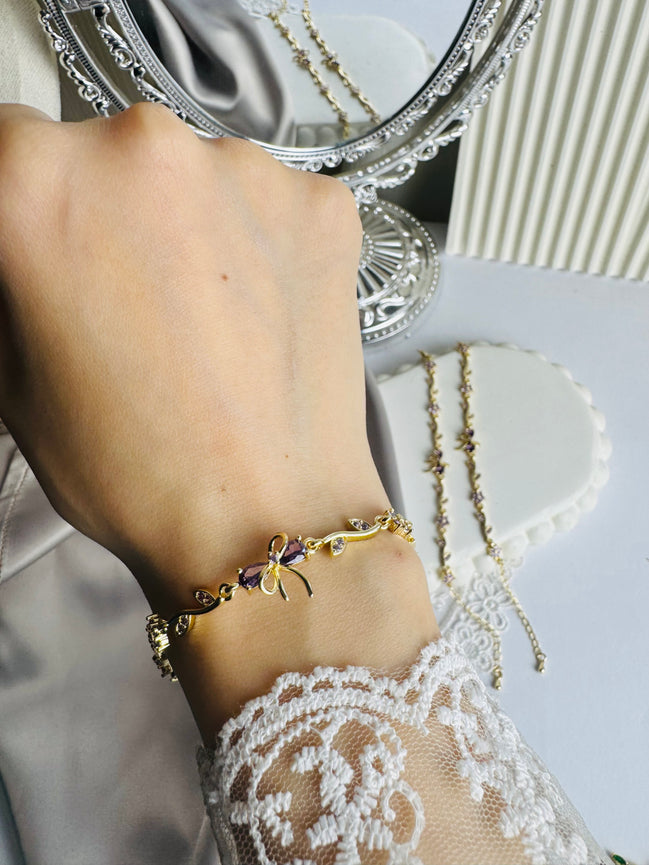 New  purple bow bracelet