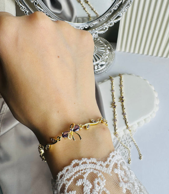 New  purple bow bracelet