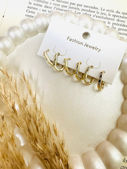 Rectangle set earrings