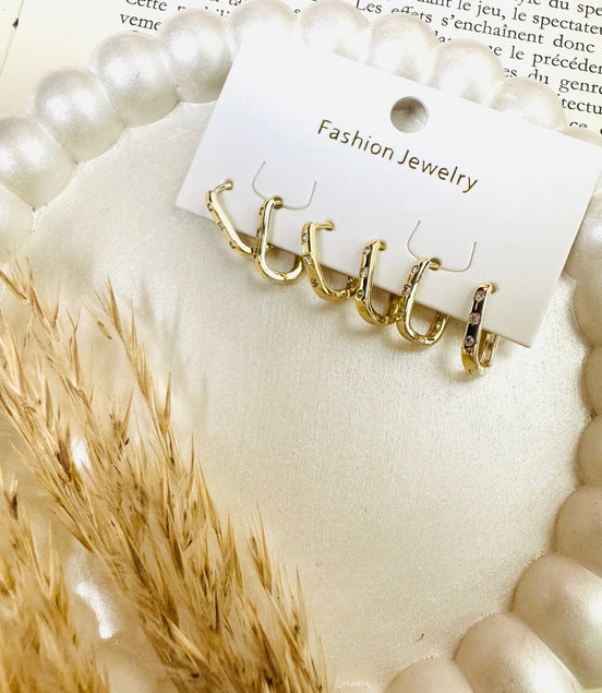 Rectangle set earrings