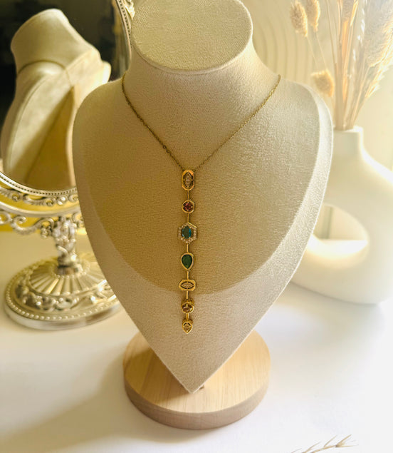 Long colourful necklace