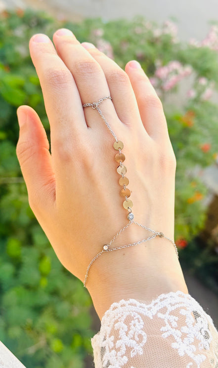 Silver hand chain