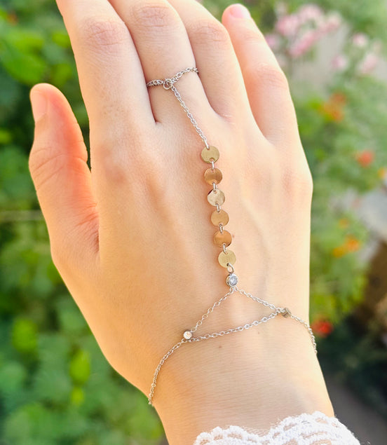 Silver hand chain