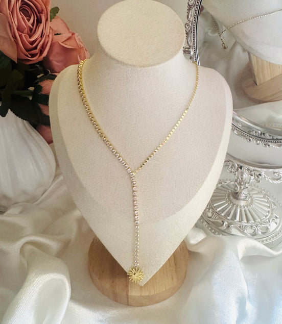 Long star tennis necklace