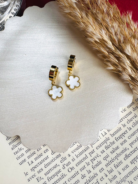 White flower earring