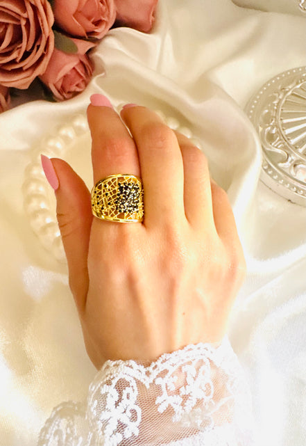 Black struss ring (free size )