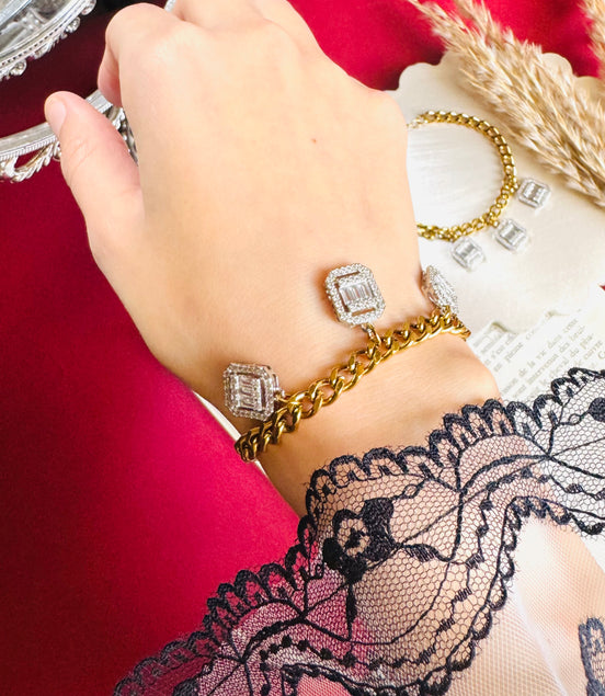 Square zircon bracelet