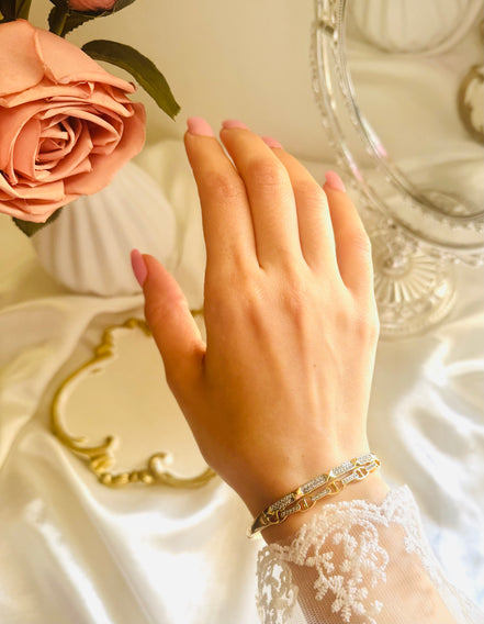 Double layer zircon bangle