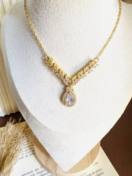 Zircon set 1 ( necklace & earring)