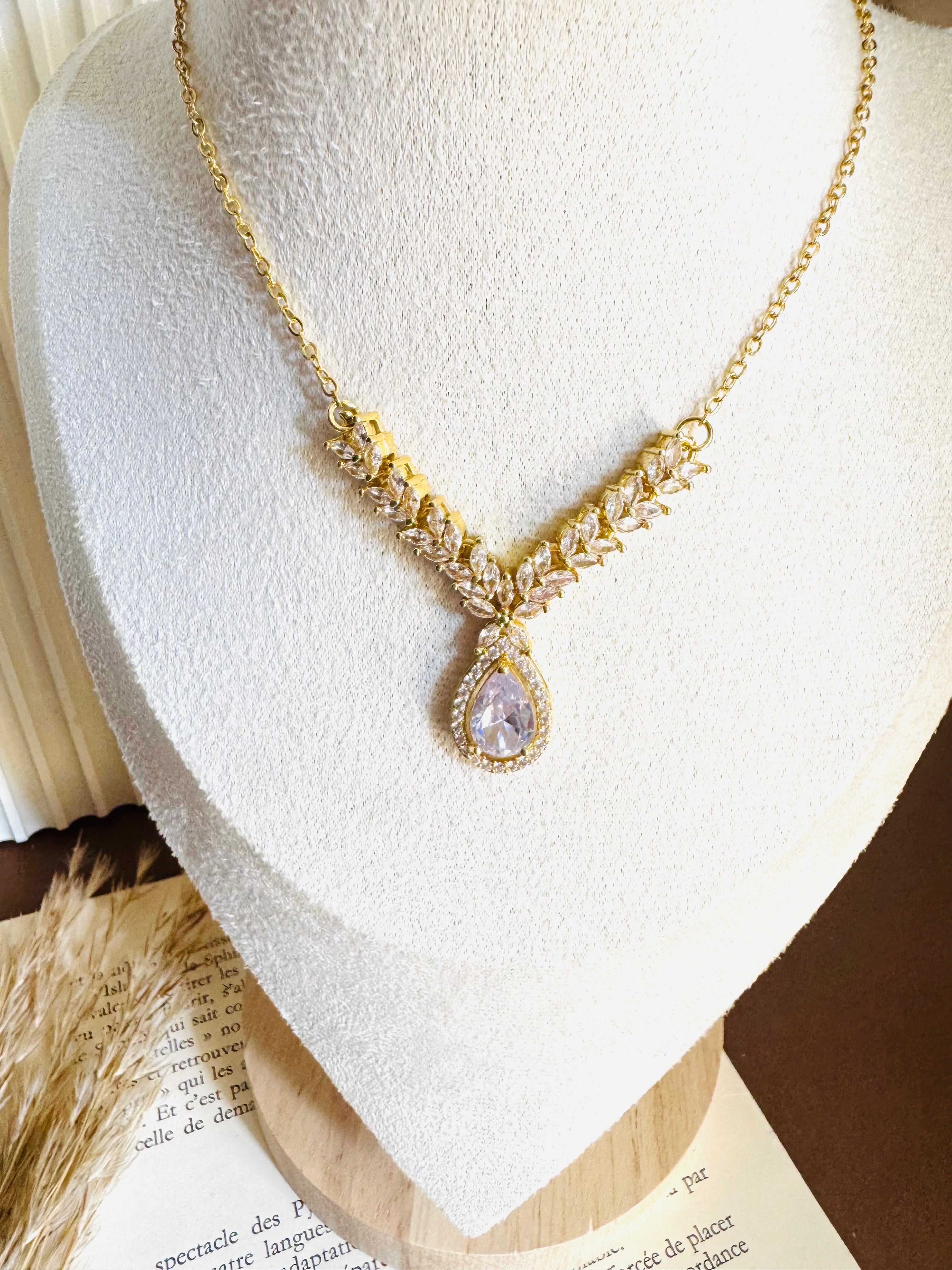 Zircon set 1 ( necklace & earring)