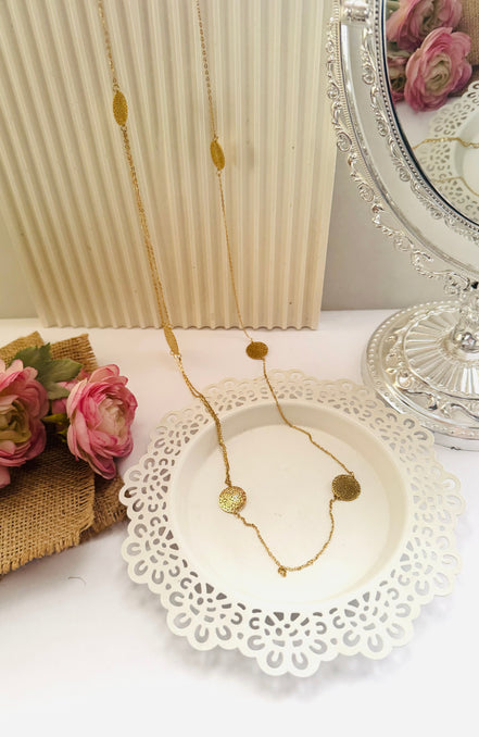Circle long necklace