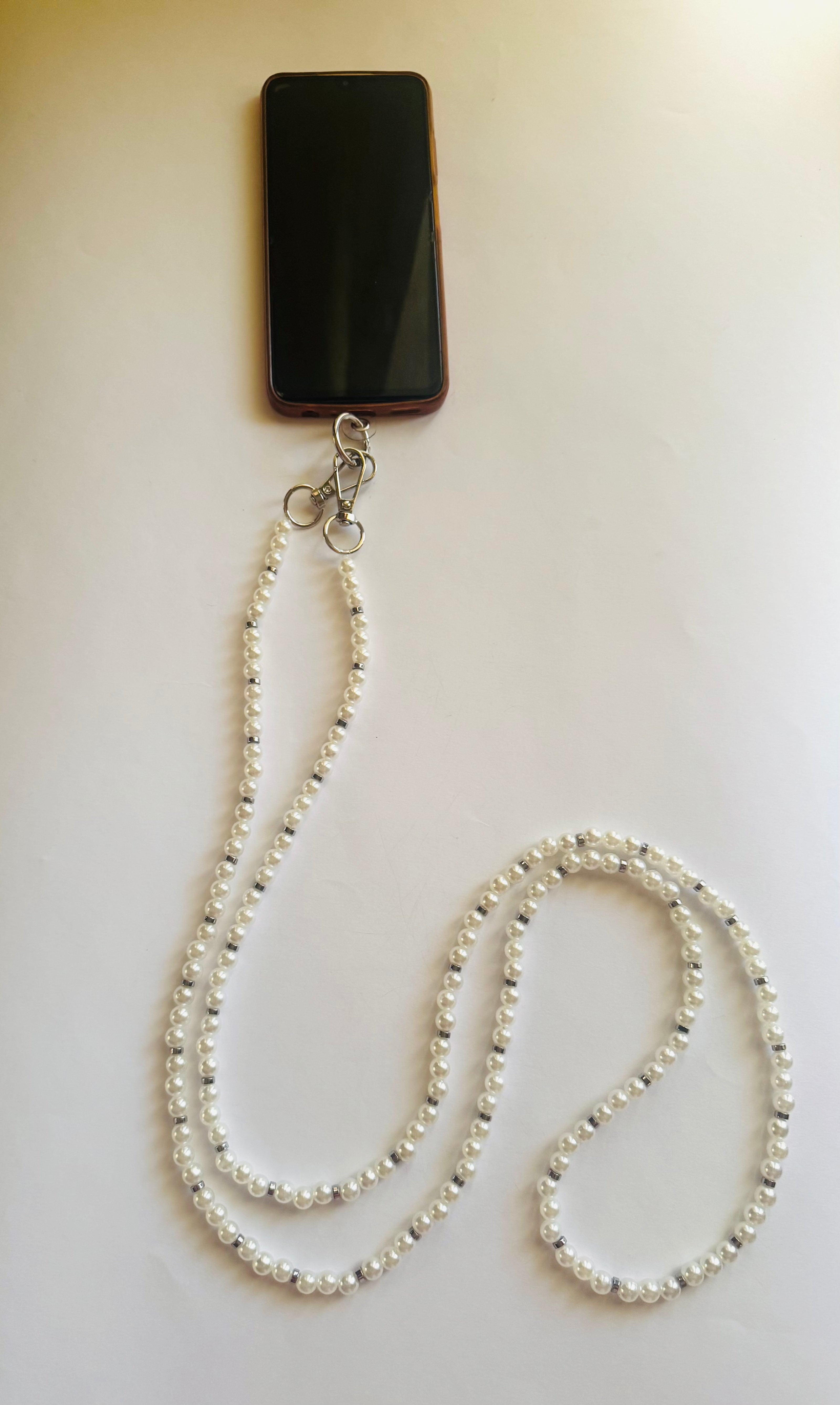 Silver & white mobile cord