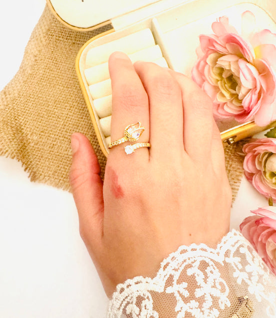 Pink tulip ring free size
