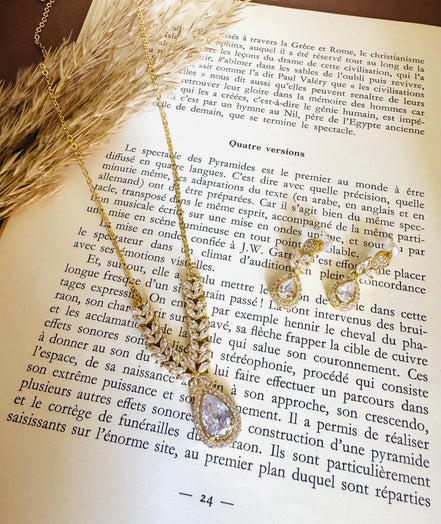 Zircon set 1 ( necklace & earring)