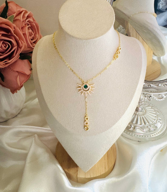 Green zircon necklace