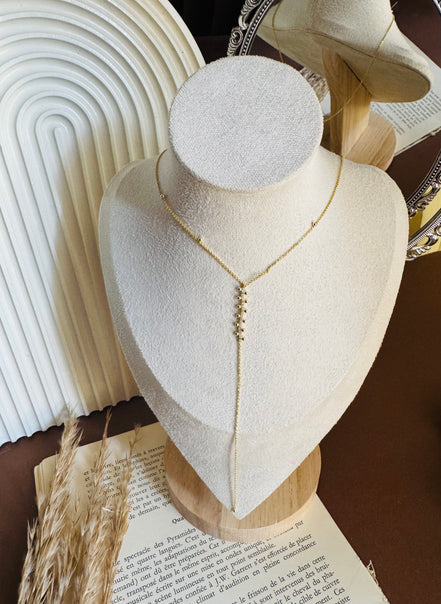 Long zircon necklace