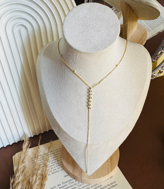 Long zircon necklace