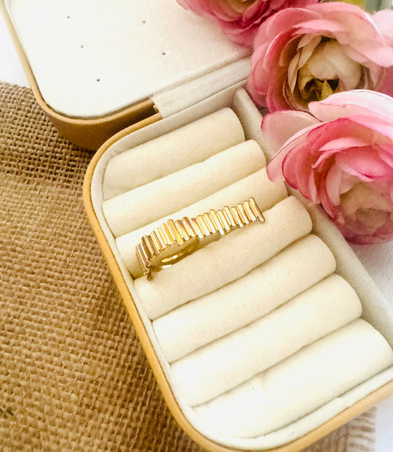 Trendy ruler ring free size