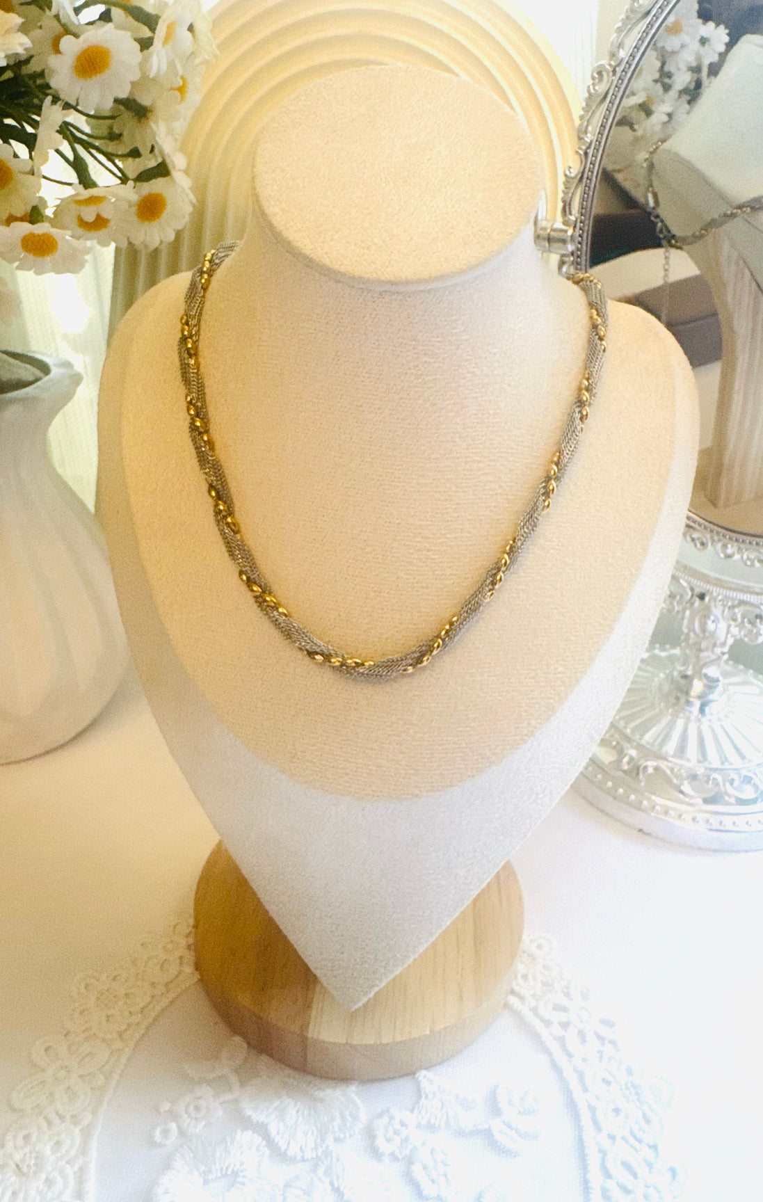 Silver & gold unique necklace