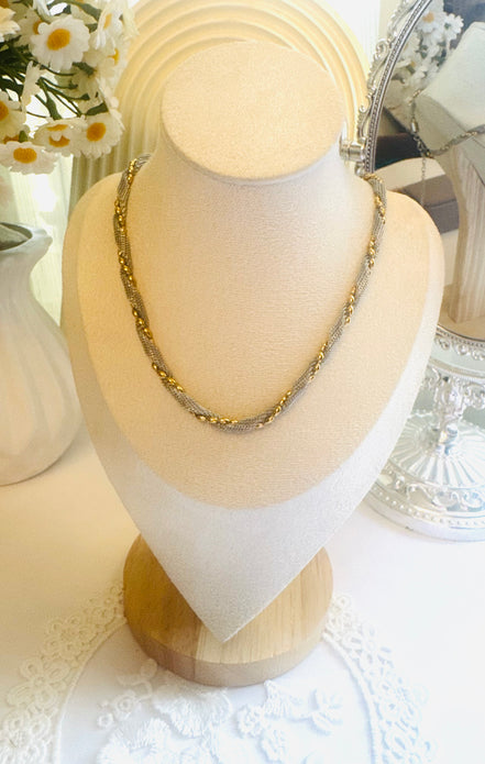 Silver & gold unique necklace