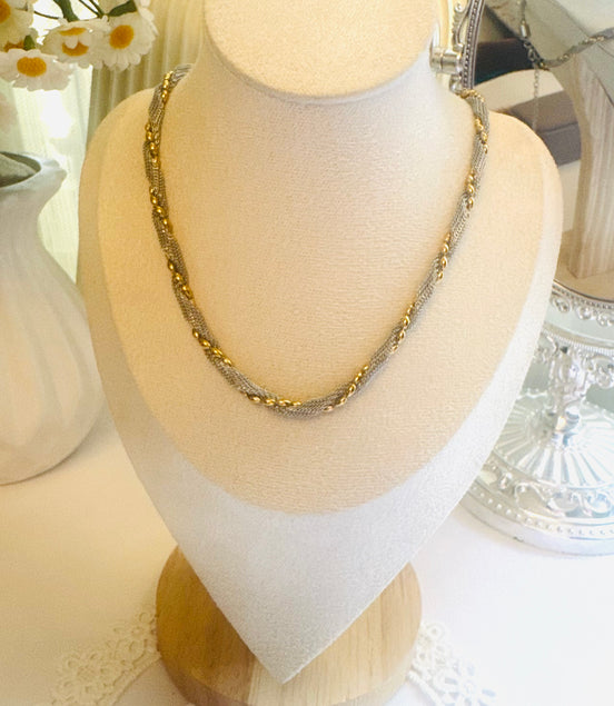 Silver & gold unique necklace