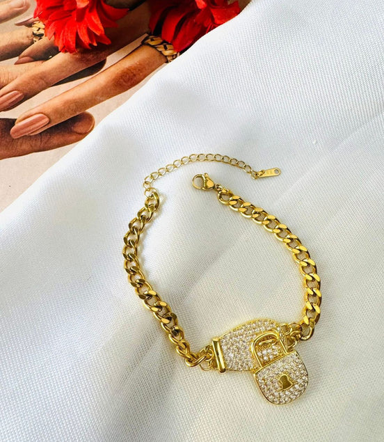 Lock zircon bracelet