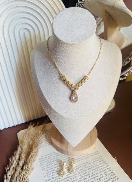 Zircon set 1 ( necklace & earring)