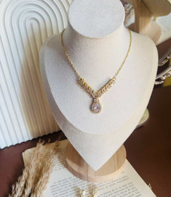 Zircon set 1 ( necklace & earring)