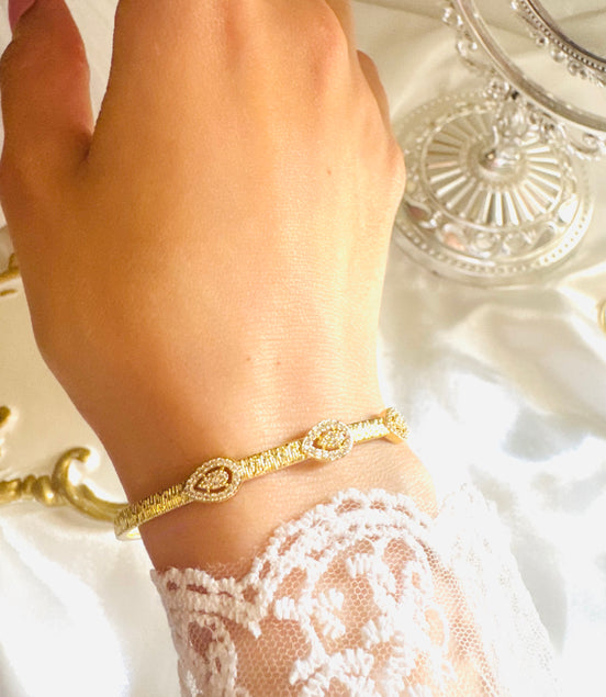 Tear zircon Italian bangle