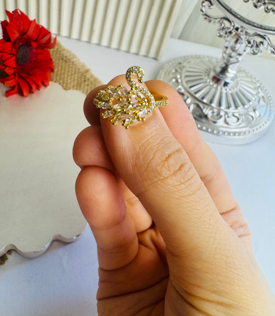 Swan ring free size