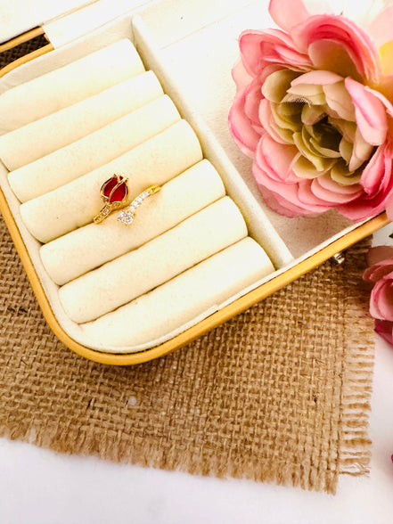Red tulip ring free size