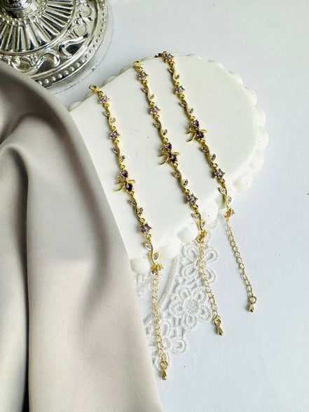 New  purple bow bracelet