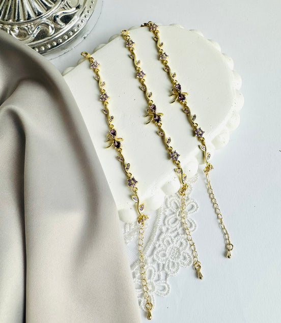 New  purple bow bracelet