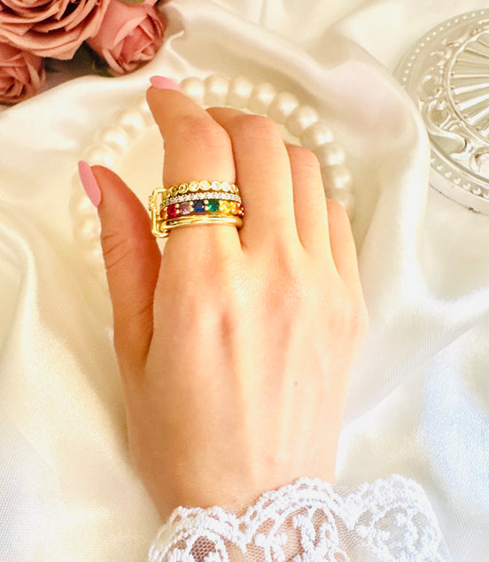 Four  layer colourful ring