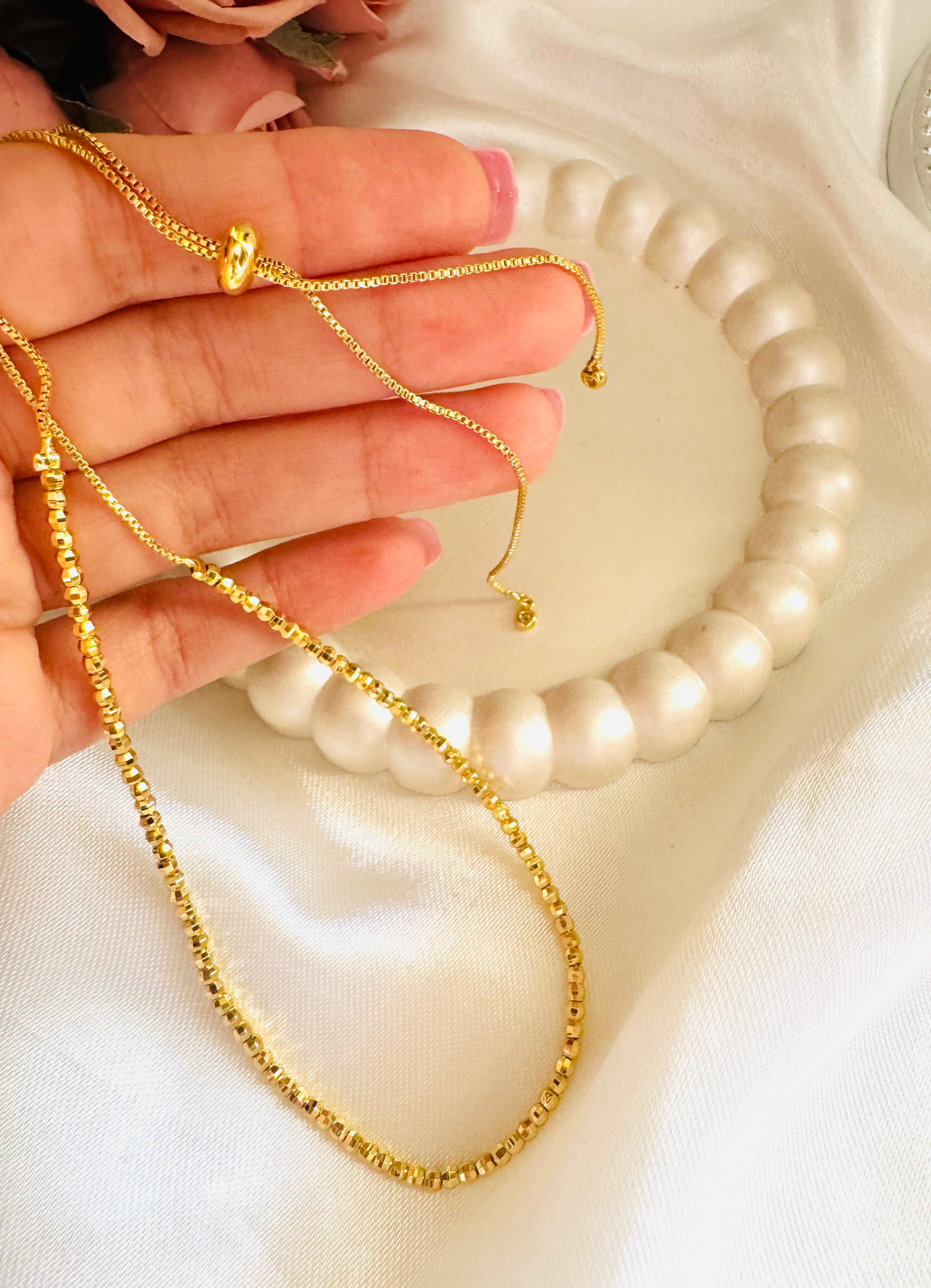 Sold small balls free size necklace