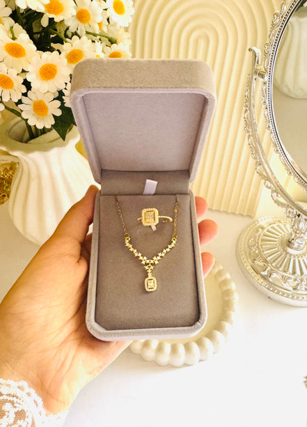 Lazordy new set ( necklace & ring free size )