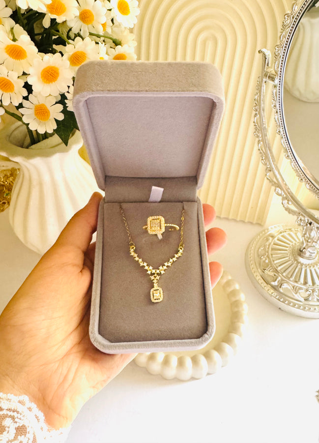 Lazordy new set ( necklace & ring free size )