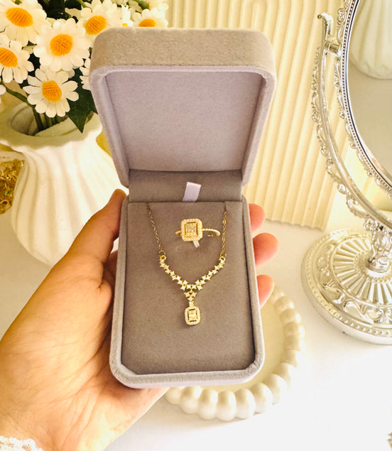 Lazordy new set ( necklace & ring free size )