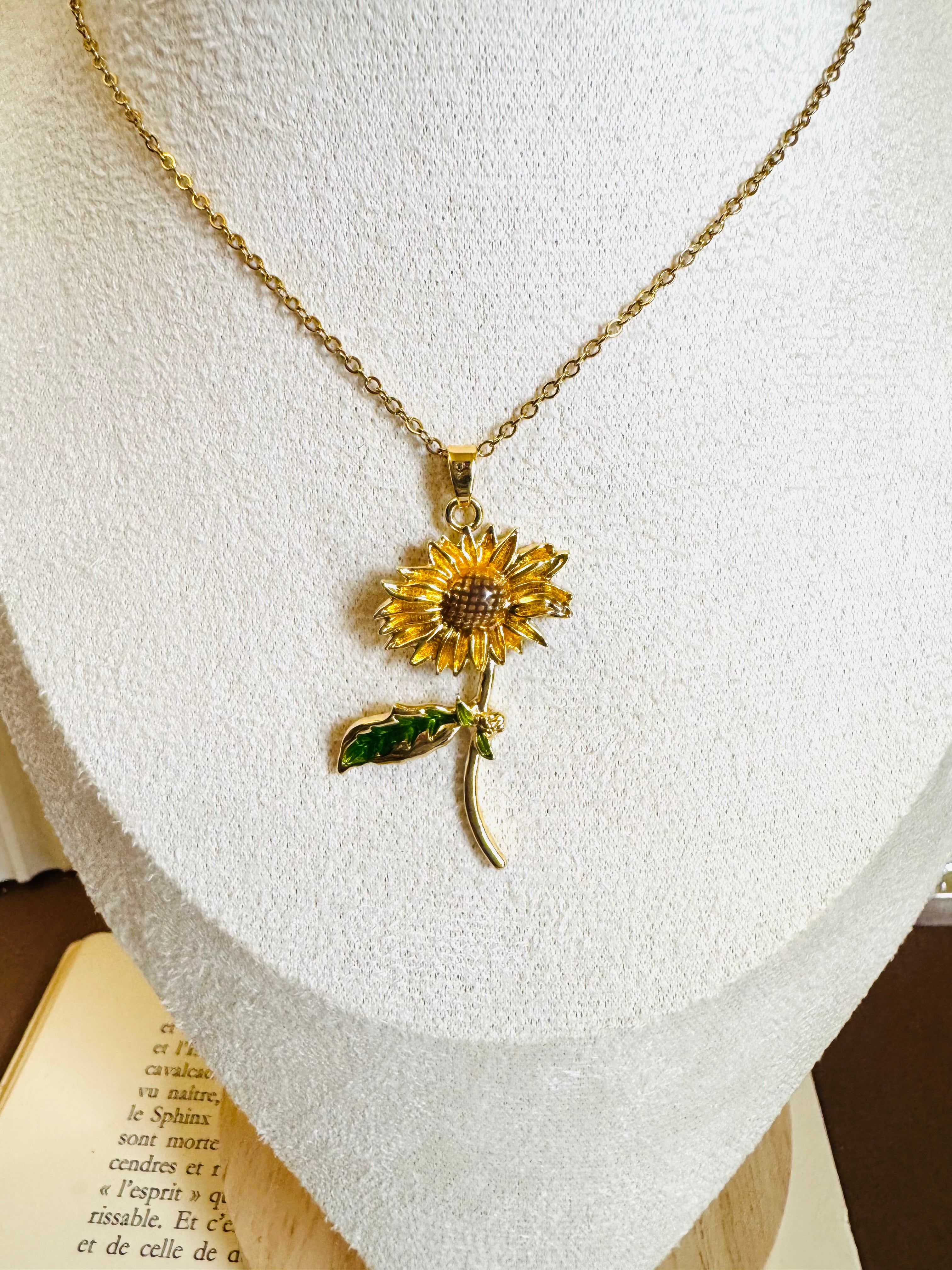 Sunflower necklace