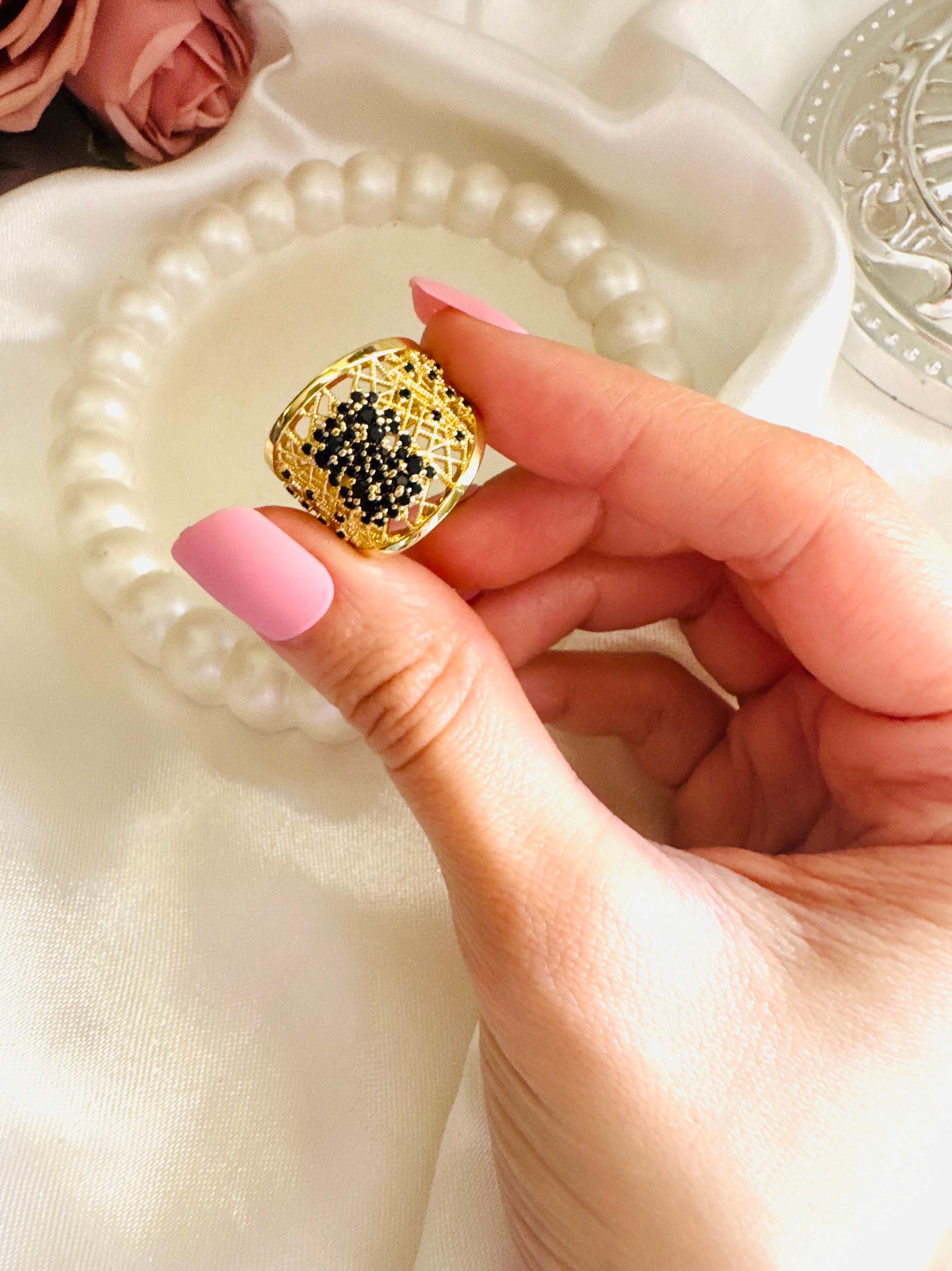 Black struss ring (free size )