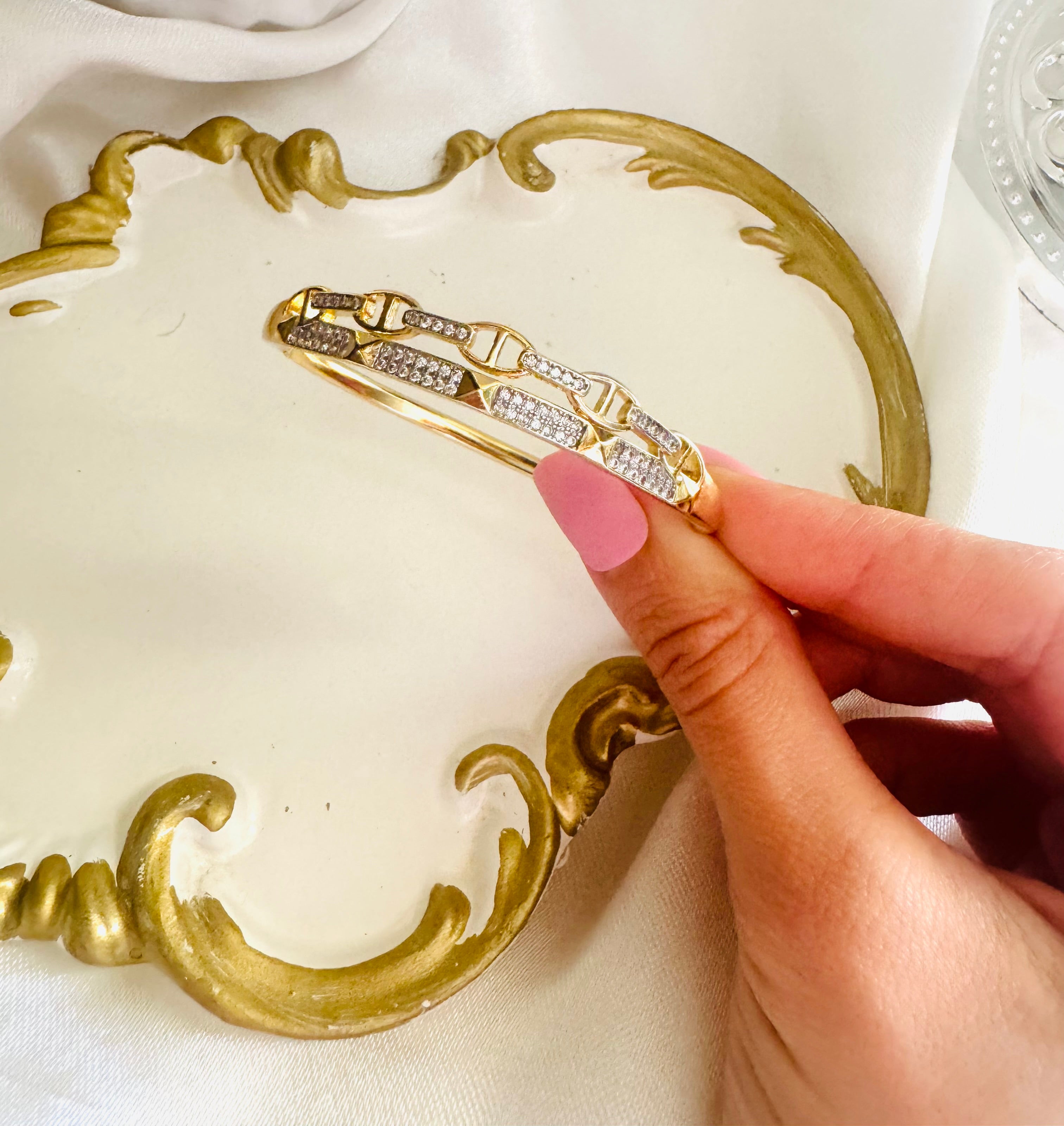 Double layer zircon bangle