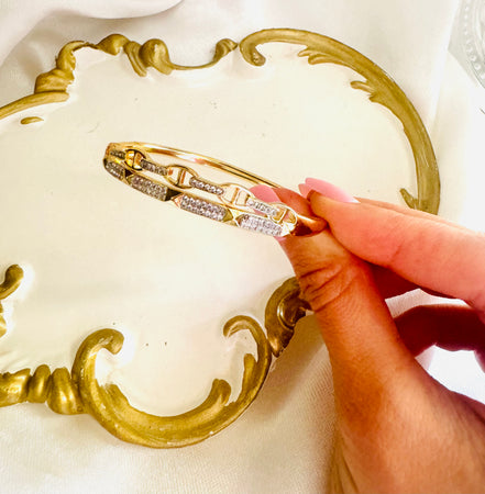 Double layer zircon bangle