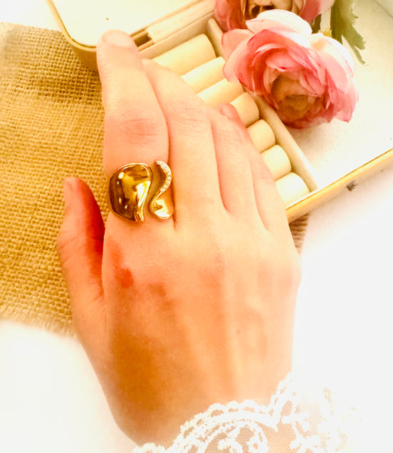 Trendy zircon ring free size