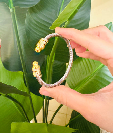 Gold & silver bangle